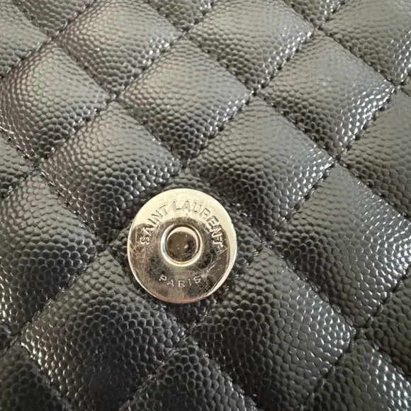 Saint Laurent Black Medium Quilted Leather Shoulder Bag - Picture 10 of 11